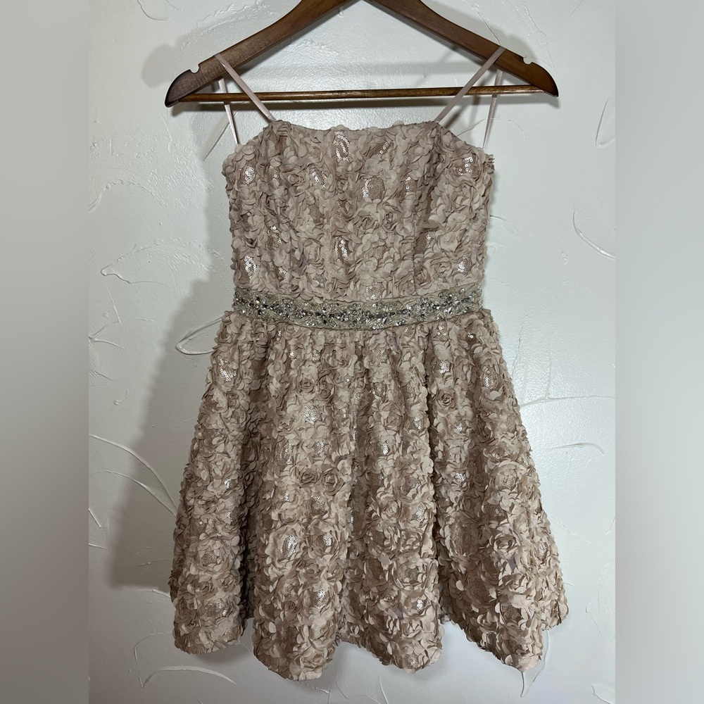 As You Wish Floral Sequin Mini Prom Dress Size 3